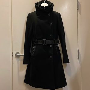 Mackage Wool coat with leather detailing. Size small